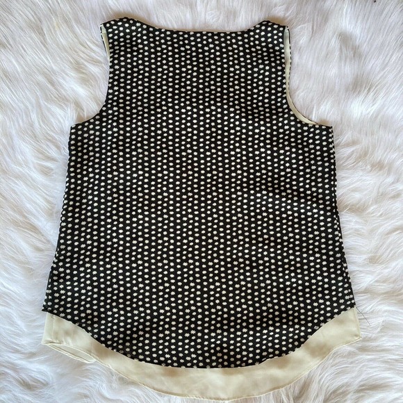 Zac & Rachel Blouse Sz S Black White Polka Dots Summer Dressy Chiffon Womens - Picture 6 of 8